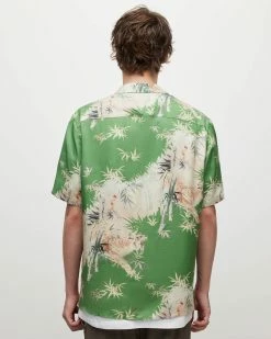 Budget 😀 Timor Floral 👕 Shirt Basil Green 🧨 -Men's Shirts popular shop MS066Y 8293 6