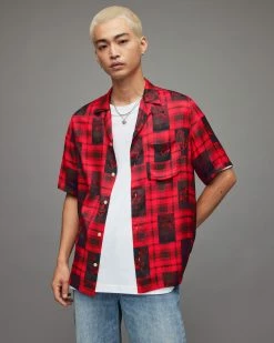 Flash Sale โ Fritillaria Floral Checked ๐ Shirt Vermillion ๐ฅฐ