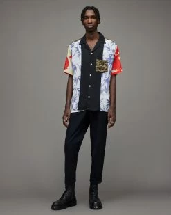 Buy 👍 Nouveau Mixed Pattern 👚 Shirt Black 🎉 -Men's Shirts popular shop MS095Y 5 3