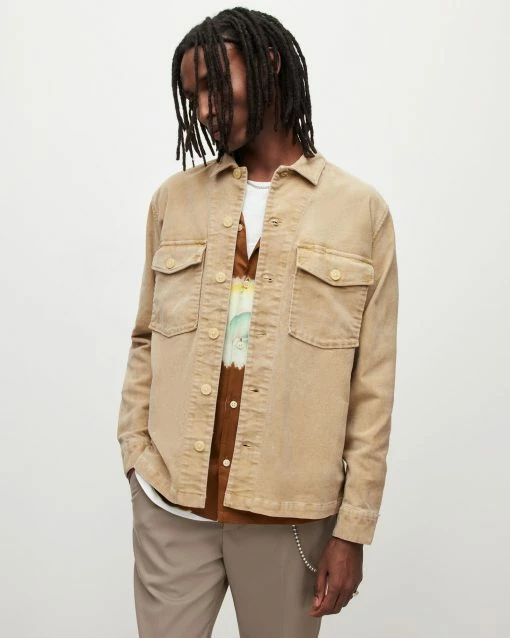 Coupon 🔔 Harrier Corduroy 👚 Shirt Uniform Camel 🌟 -Men's Shirts popular shop MS104Y 8286 1 2