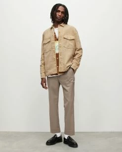 Coupon 🔔 Harrier Corduroy 👚 Shirt Uniform Camel 🌟 -Men's Shirts popular shop MS104Y 8286 3 2