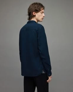 Outlet 🥰 Hawthorne Ramskull Stretch Fit 👚 Shirt Dark Navy Blue 🤩 -Men's Shirts popular shop MS107X 4378 4 1