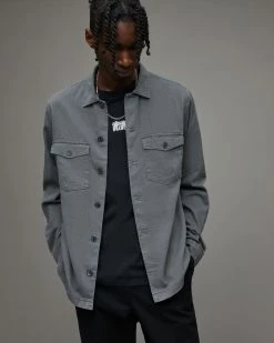 New 🎁 Spotter Military 👚 Shirt Stereo Grey 😀 -Men's Shirts popular shop MS111X 8064 3