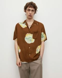 Best Pirce ⭐ Toulon Floral 👕 Shirt Brown 🛒