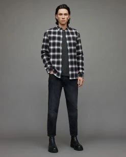 Hot Sale โจ Greystone Checked ๐ Shirt Jet Black ๐ 6 Hot Sale โจ Greystone Checked ๐ Shirt Jet Black ๐ -Men's Shirts popular shop MS133X 451 3