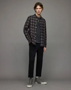 Discount ✨ Cale Checked 👚 Shirt Dark Ink 🛒 -Men's Shirts popular shop MS135X 2310 3