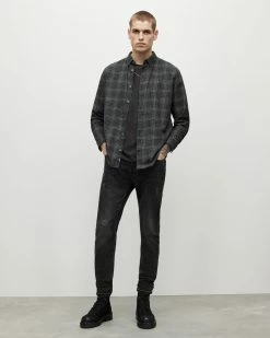 Budget 🧨 Tucker Checked 👕 Shirt Black 🎉 -Men's Shirts popular shop MS140X 5 3 2