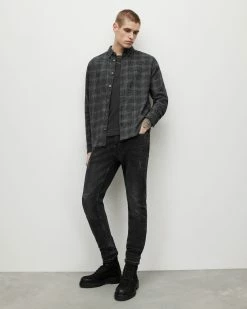 Budget 🧨 Tucker Checked 👕 Shirt Black 🎉 -Men's Shirts popular shop MS140X 5 4 2