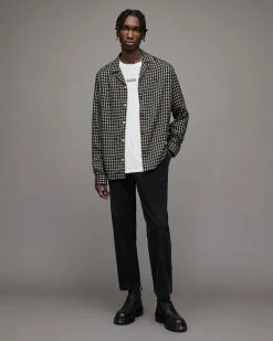 Cheapest 🧨 Laguardia Checked 👕 Shirt Jet Black 🧨 -Men's Shirts popular shop MS146X 451 3