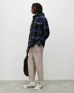 Buy ✔️ Voss Checked Overshirt Dark Ink 😍 -Men's Shirts popular shop MS150X 2310 4