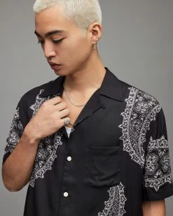 Buy π₯° Aaran Paisley π Shirt Jet Black β€οΈ 6 Buy π₯° Aaran Paisley π Shirt Jet Black β€οΈ -Men's Shirts popular shop MS173X 451 2