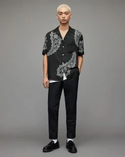 Buy π₯° Aaran Paisley π Shirt Jet Black β€οΈ 7 Buy π₯° Aaran Paisley π Shirt Jet Black β€οΈ -Men's Shirts popular shop MS173X 451 3