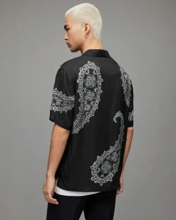 Buy π₯° Aaran Paisley π Shirt Jet Black β€οΈ 9 Buy π₯° Aaran Paisley π Shirt Jet Black β€οΈ -Men's Shirts popular shop MS173X 451 5