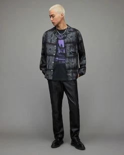 Outlet 🧨 Viper Snakeskin 👚 Shirt Jet Black 😉 -Men's Shirts popular shop MS175X 451 3