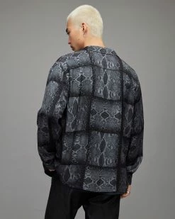 Outlet 🧨 Viper Snakeskin 👚 Shirt Jet Black 😉 -Men's Shirts popular shop MS175X 451 5