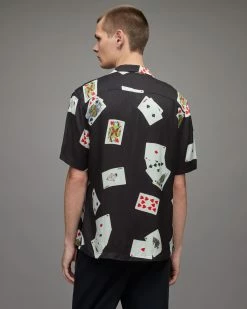 Best Pirce 👍 Holdem Playing Card 👚 Shirt Jet Black 🤩 -Men's Shirts popular shop MS178X 451 5