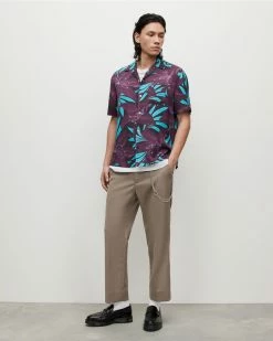 Top 10 💯 Dustlands Floral 👚 Shirt JT BLK/BEAUJLS RED 🎉 -Men's Shirts popular shop MS191X 8003 3 2