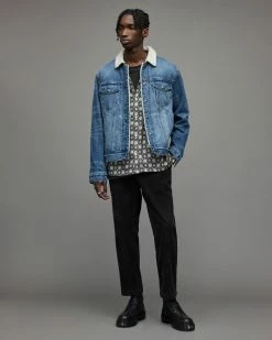 Wholesale 🔔 Emblem Long Sleeve 👚 Shirt Washed Black 😀 -Men's Shirts popular shop MS196X 162 3