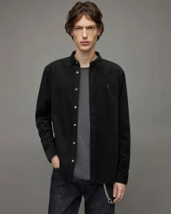 Promo 🧨 Birchwood Corduroy Ramskull 👚 Shirt Jet Black 👍