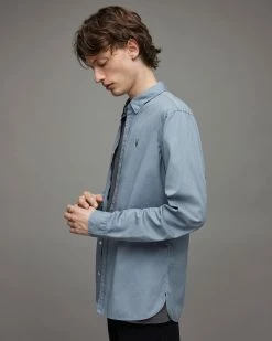 Top 10 🛒 Hawthorne Ramskull Stretch Fit 👕 Shirt Serene Blue 🤩 -Men's Shirts popular shop MS217X 7858 4