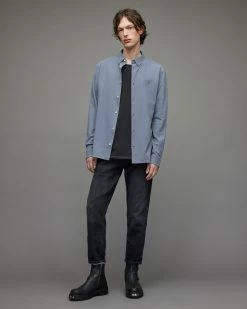 Outlet 🥰 Lovell Ramskull 👕 Shirt Serene Blue ⭐ -Men's Shirts popular shop MS229X 7858 4