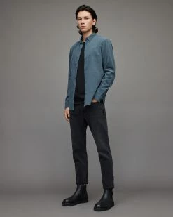 Brand new 🎉 Birchwood Corduroy Ramskull 👕 Shirt Storm Grey ⭐ -Men's Shirts popular shop MS230X 4134 3