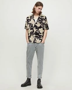 Top 10 🌟 Giardino Floral 👕 Shirt Jet Black 😀 -Men's Shirts popular shop MS265W 451 3