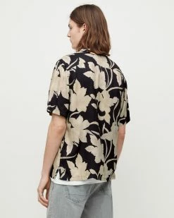 Top 10 🌟 Giardino Floral 👕 Shirt Jet Black 😀 -Men's Shirts popular shop MS265W 451 4