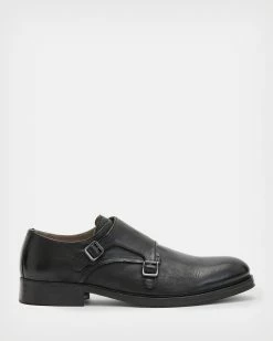 Buy 👍 Dalton Leather Monk 👟 Shoes Black 🥰