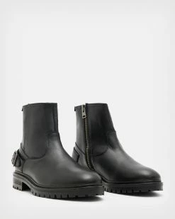 Outlet 🎁 Thrust Leather 🥾 Boots Black 🤩 -Men's Shirts popular shop MZ567X 5 3