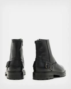 Outlet 🎁 Thrust Leather 🥾 Boots Black 🤩 -Men's Shirts popular shop MZ567X 5 6