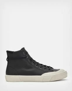 Flash Sale 🎁 Dumont Leather High Top Trainers Black 🤩